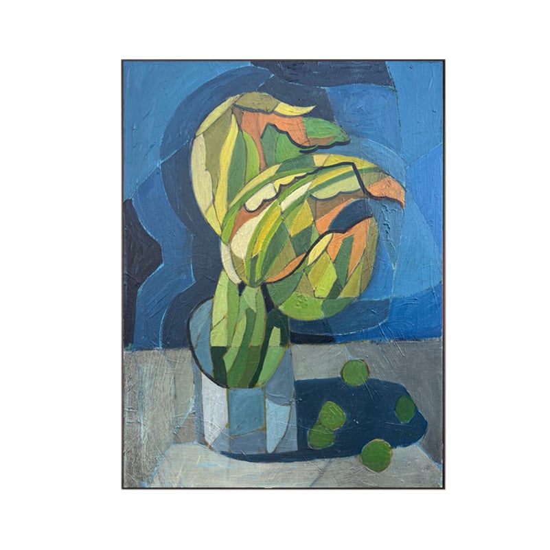 Image of 'Courgette Flowers.' Abstract Painting by Sandhills Studios