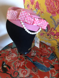 Image 1 of Pearl Wool Pillbox hat: Pink 