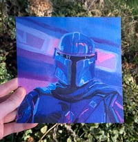 Image 2 of Vaporwave Mando Print 6"x6"