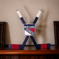 Image 1 of NY Rangers Themed Hockey Stick Wall Decor
