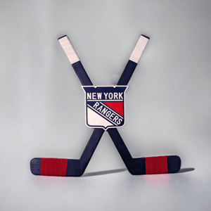 Image of NY Rangers Themed Hockey Stick Wall Decor