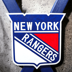 Image of NY Rangers Themed Hockey Stick Wall Decor