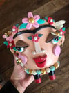 MAGICAL series - Frida with Bees and Flowers Clay Sculpture Planter
