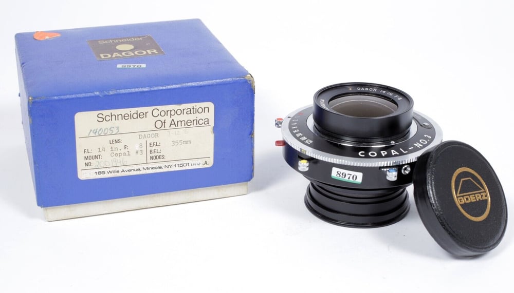 Image of Schneider KERN Goerz Dagor Gold Dot 14" [355mm] F8 Lens Copal #3 Shutter #8970