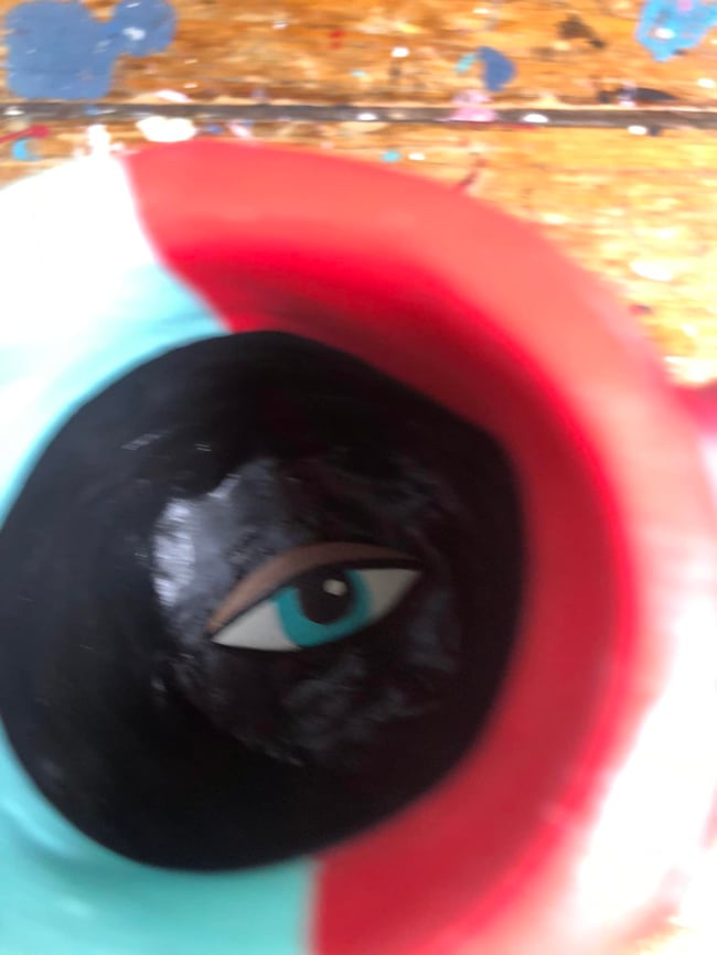 MAGICAL series - Devil with Bee Pot with Lid Clay Sculpture