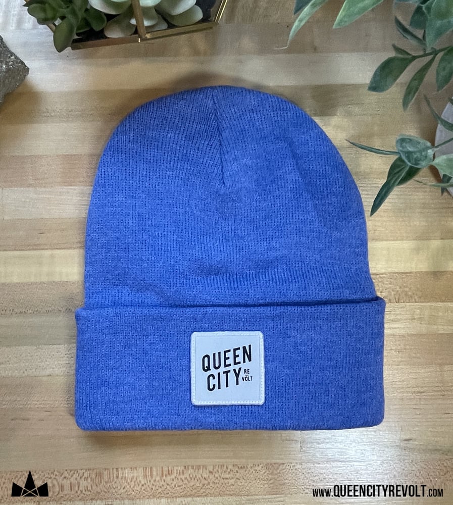 Image of Beanie, Royal/ White Patch