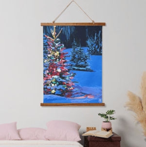 Image of Christmas Glow Wood Topped Tapestry