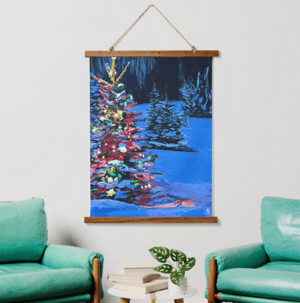Image of Christmas Glow Wood Topped Tapestry