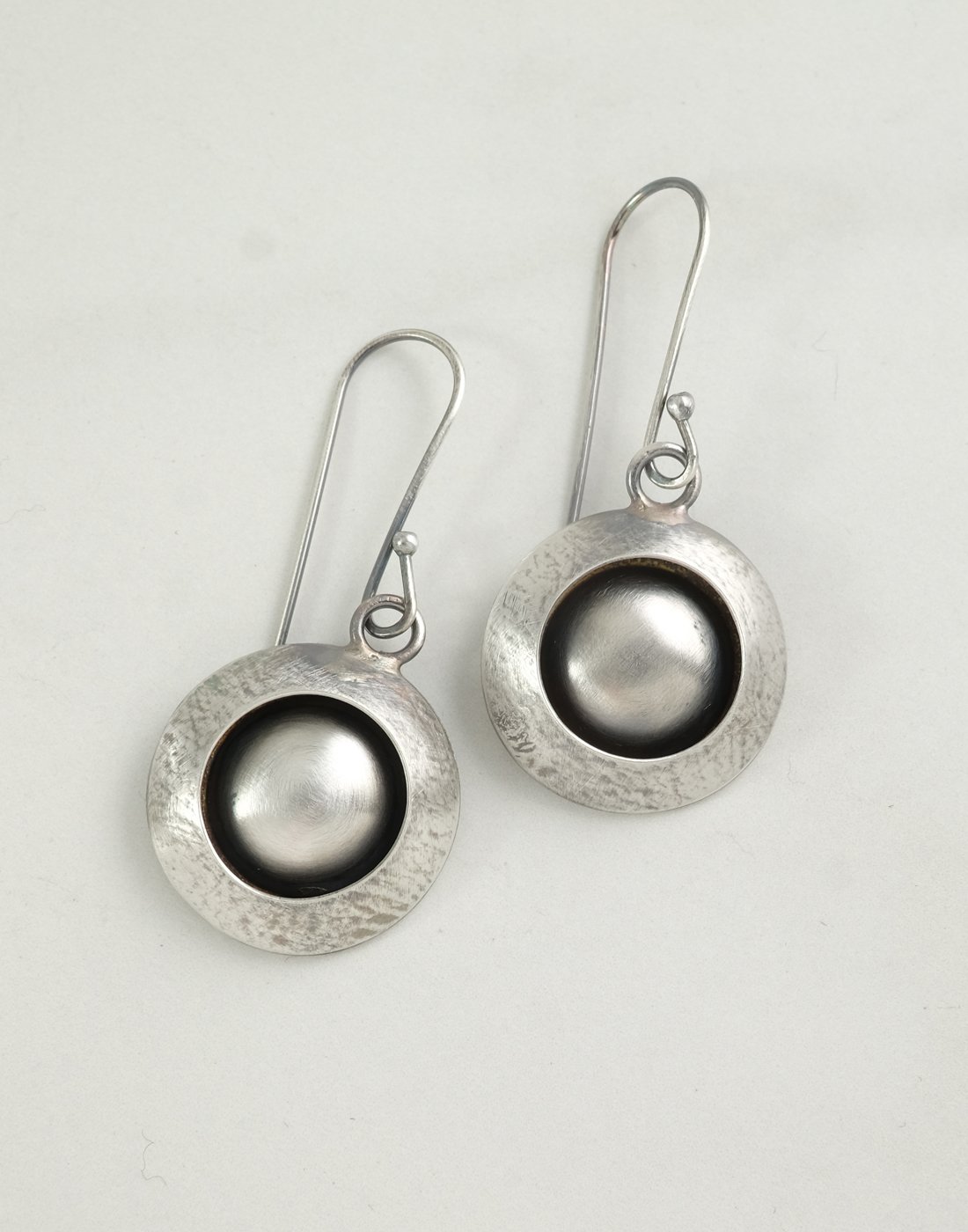 Image of Double Domed Sterling Earrings