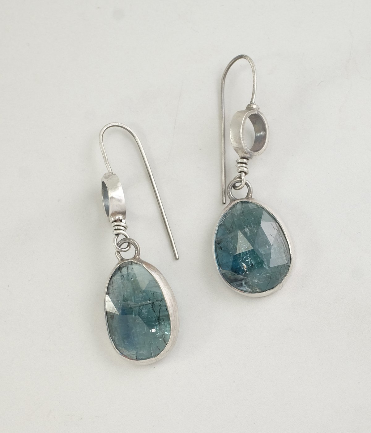 Image of Rose Cut Kyanite and Sterling Silver Earrings