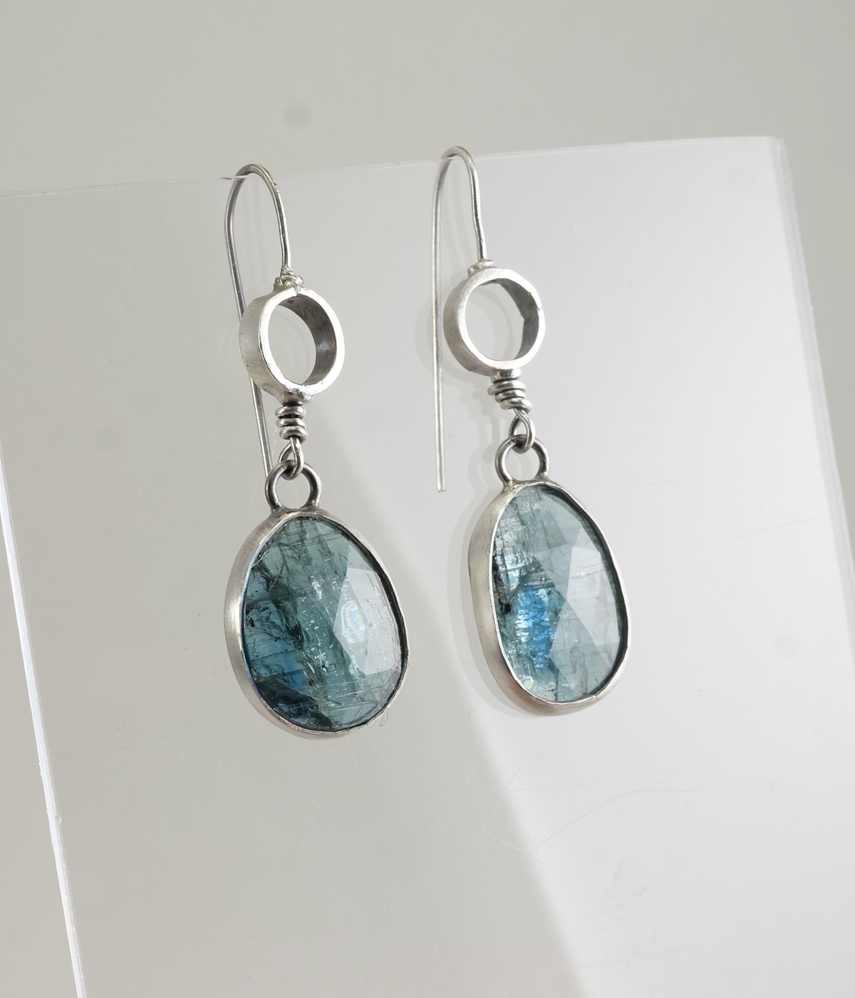 Image of Rose Cut Kyanite and Sterling Silver Earrings