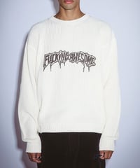 Image 2 of FUCKING AWESOME_DRIP LOGO KNITTED SWEATER :::CREAM:::