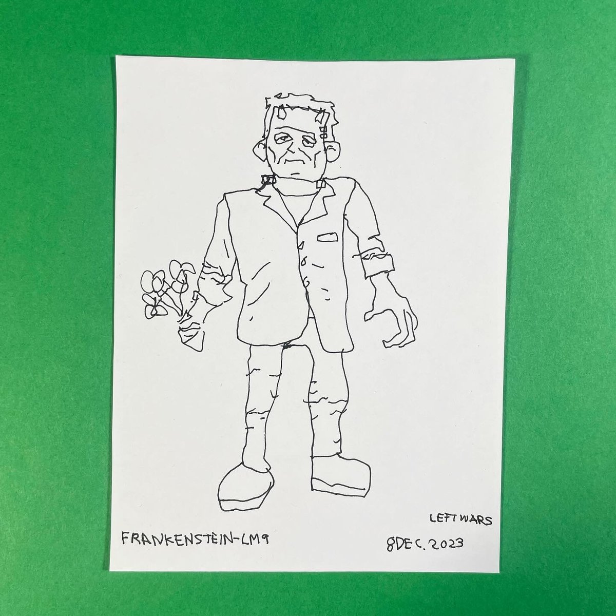 Image of Frankenstein ink drawing