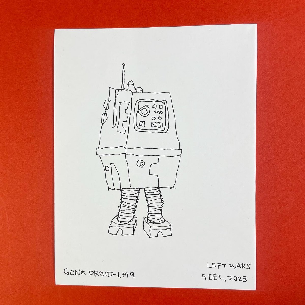 Image of Gonk Droid ink drawing 