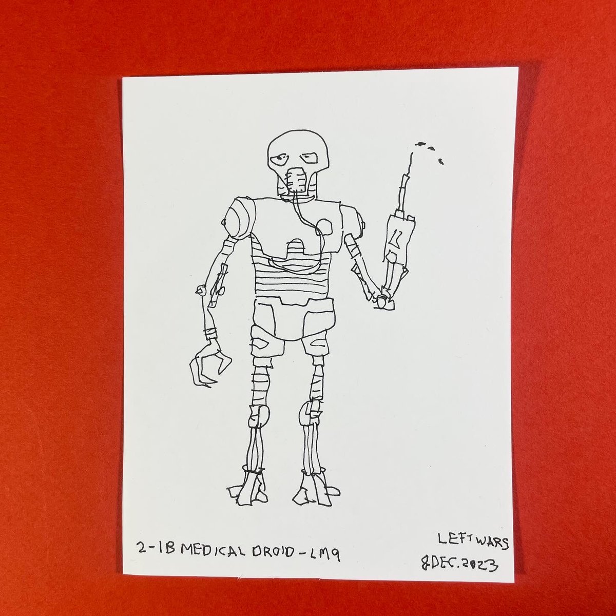 Image of 2-1B Medical Droid ink drawing 