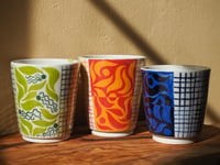 Image 1 of Squiggle/Checkerboard Cups