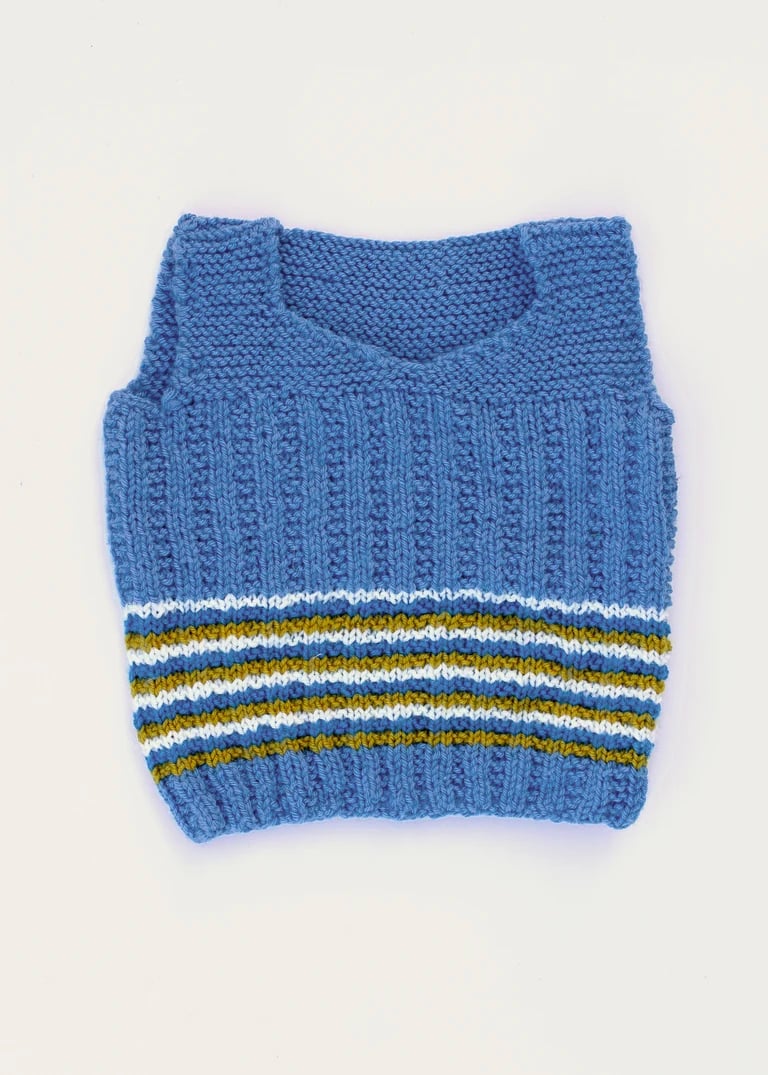 Image of Blue Striped Baby Vest