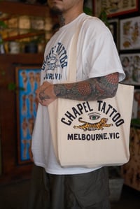 Image 1 of CHAPEL TATTOO TIGER TOTE BAG - "MELBOURNE VIC"