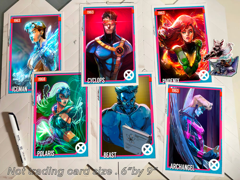 6" BY 9" X-men Trading Card Sets 