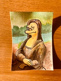 "Moe-na Lisa" Original Watercolour Painting