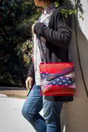 Bolso bandolera malva y amarillo