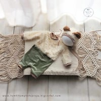 Image 1 of Newborn set - little bear - cream and sage