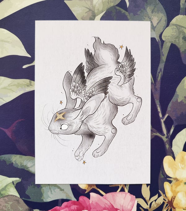 Image of Star rabbit A6 print