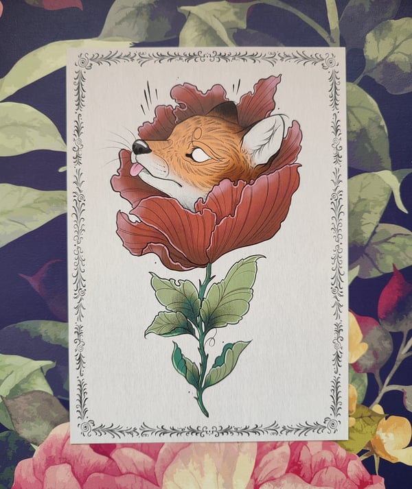 Image of Flowerfox A5 print