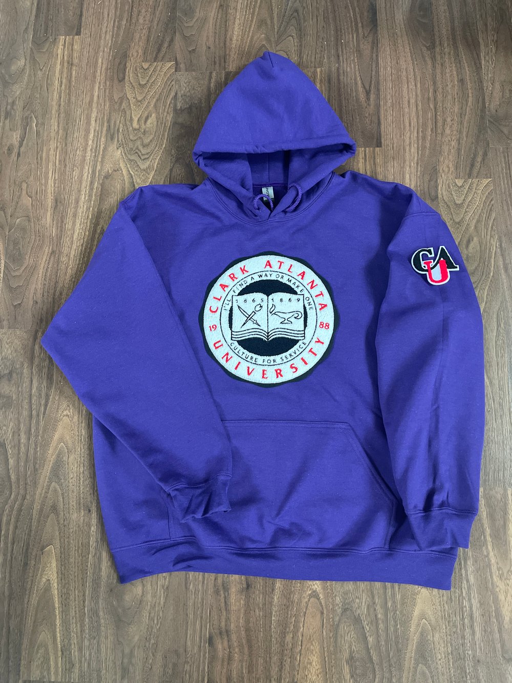 CLARK ATLANTA UNIVERSITY CREST PATCH UNISEX HOODIE