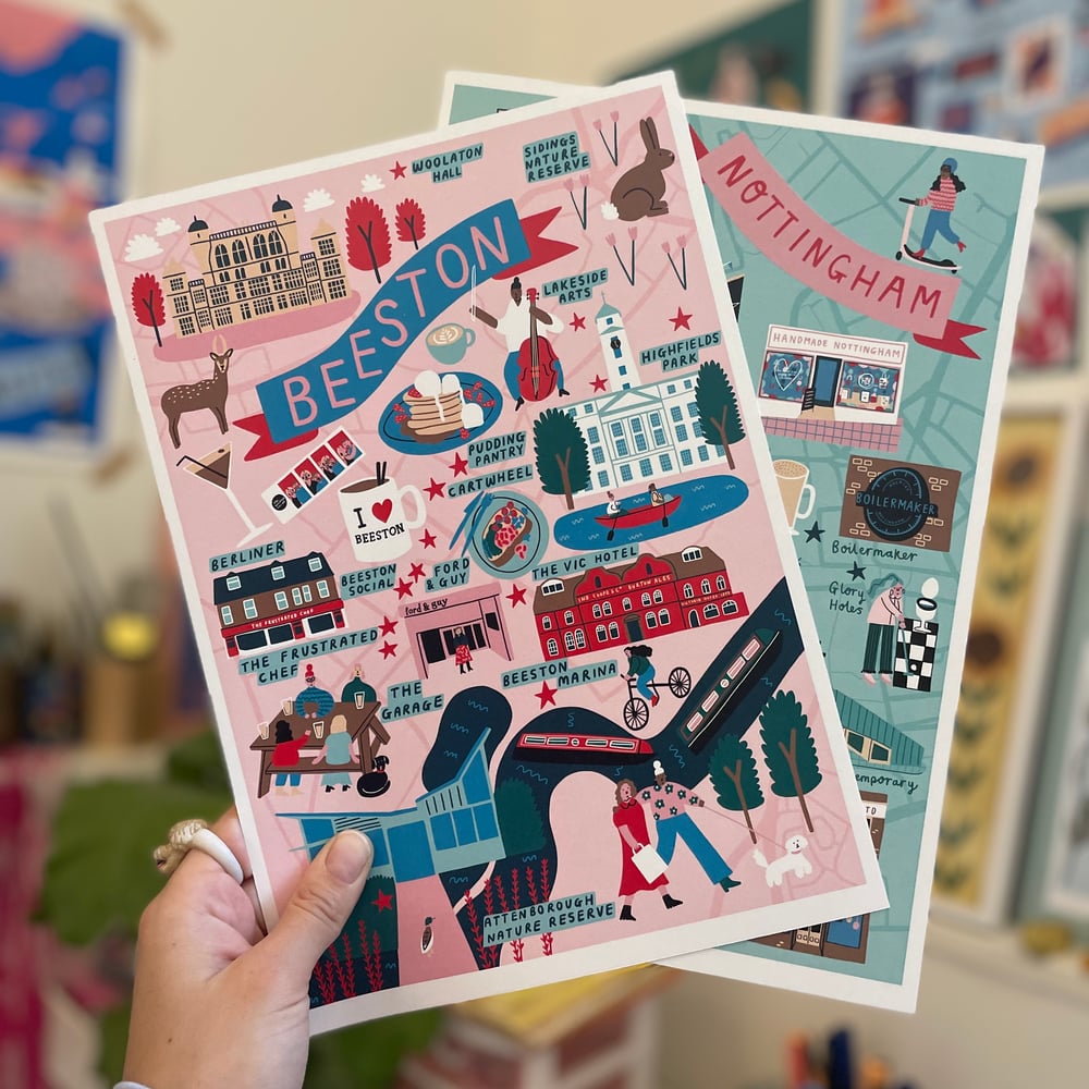 Image of *SUPER SECONDS* Beeston (Nottingham) Illustrated Map 