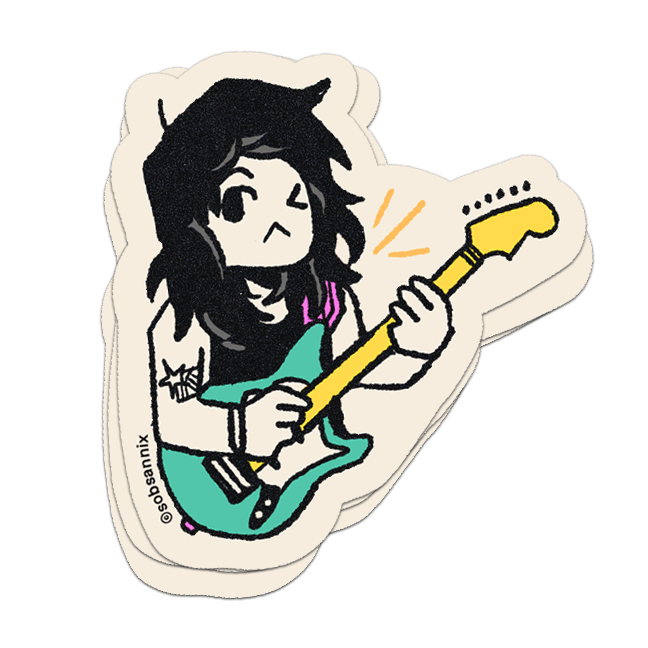 Mustang Guitar Girlie Sticker