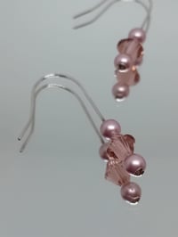 Image 2 of Pink Swarovski and pearl drop earrings