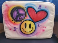 Image of Personalized Airbrush Laptop Case - Peace/Love/Happiness