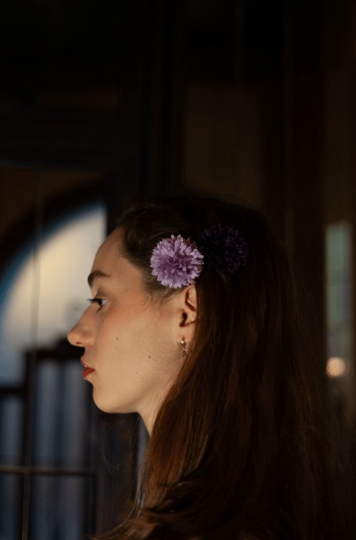 Image of Barrette Pompon Teinture naturelle