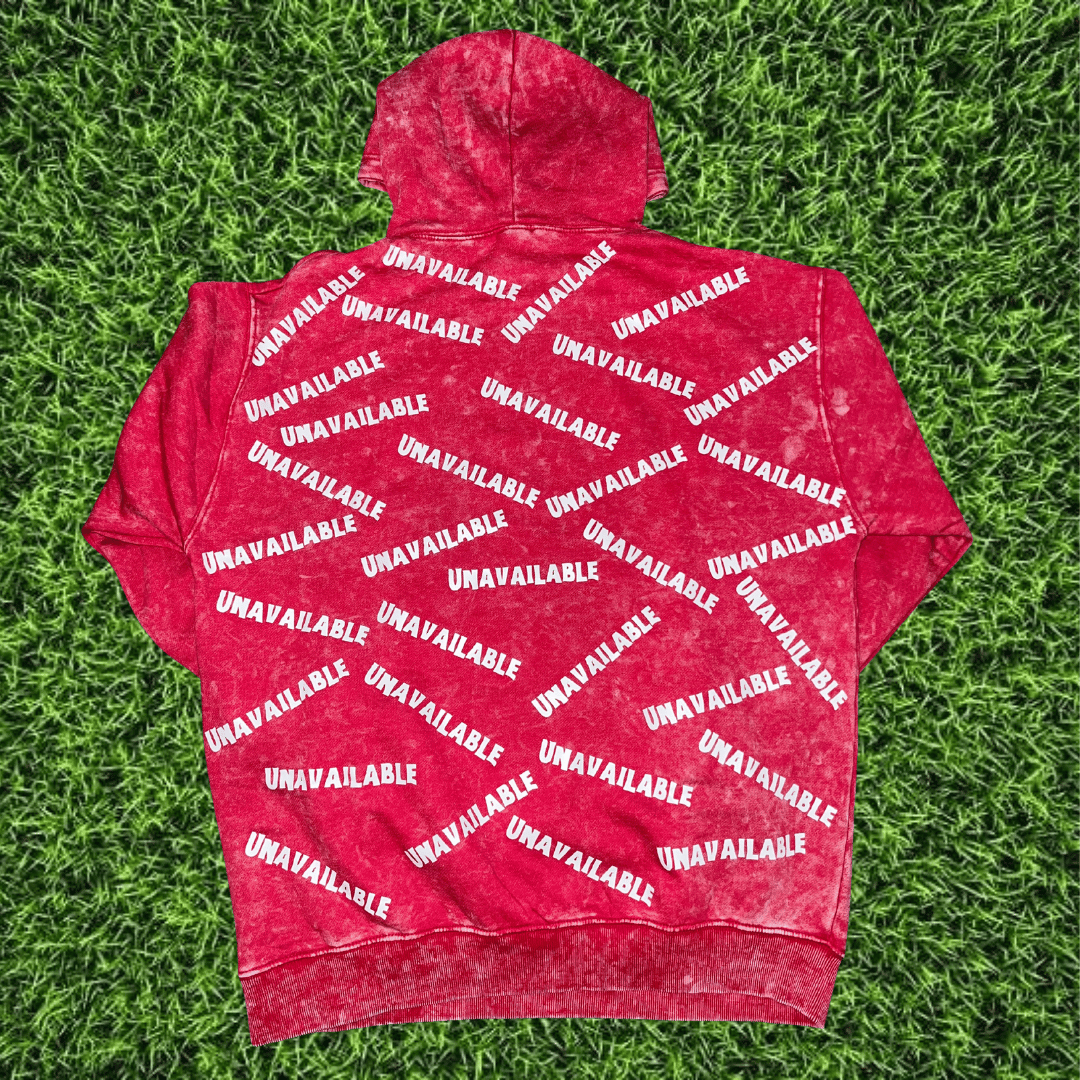 Image of Red Acid Wash Hoodie 