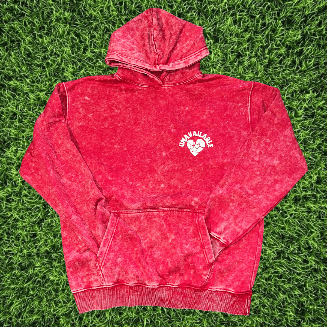 Image of Red Acid Wash Hoodie 