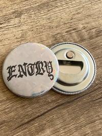 ENTRY shimmery bottle opener/magnet