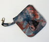 Butterfly - rust and blue - coin purse