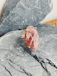 Image 1 of rough garnet stone ring
