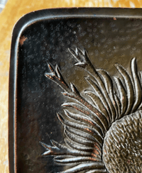 Image 3 of Large Push Pull Door Handle with Sunflower Design, 20th Century