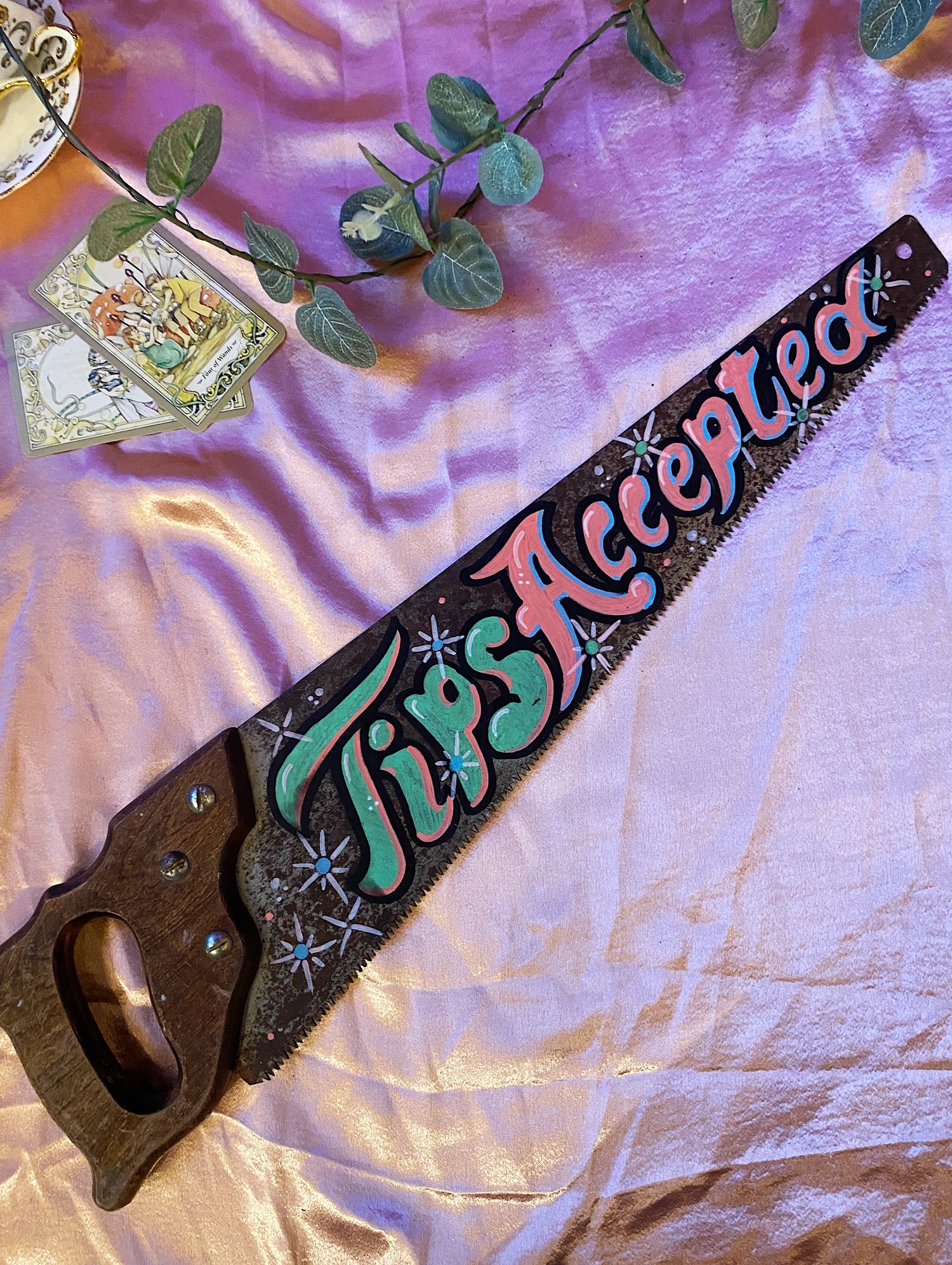 Tips Accepted Hand painted Saw
