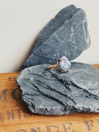 Image 1 of rough calcite stone ring