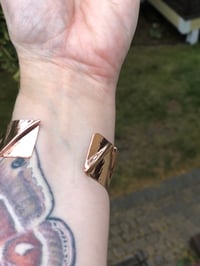Image of Foldformed copper gingko leaf cuff