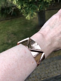 Image of Foldformed copper gingko leaf cuff