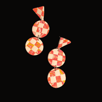Image 1 of groovy checkered dangles