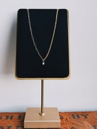 Image 1 of 14k solid gold asymmetric diamond necklace