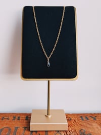 14k solid gold onyx drop necklace