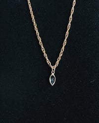 Image 2 of 14k gold smoky quartz drop necklace