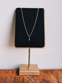 Image 3 of 14k gold smoky quartz drop necklace