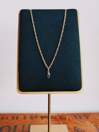 Image 1 of 14k gold smoky quartz drop necklace